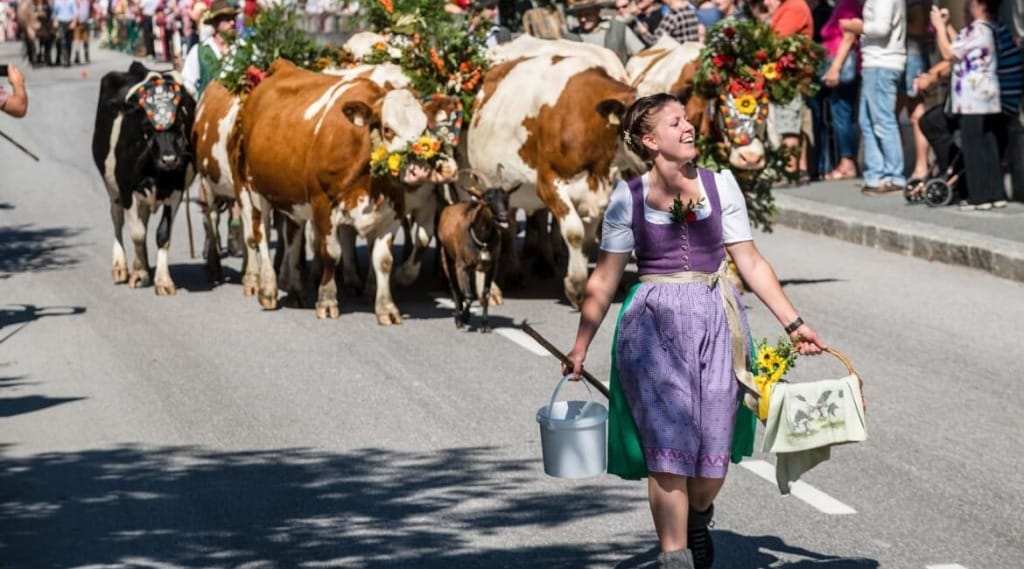 Při farmářských slavnostech na konci léta a na začátku podzimu chodí v ulicích Filzmoos průvody v krojích a hospodářská zvířata jsou ozdobena květinami