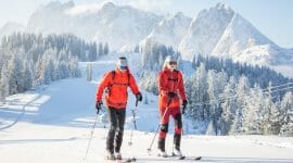 Nová skitouringová trasa v Russbachu v Dachstein West, kde si můžete i zapůjčit nejnovější modely lyží