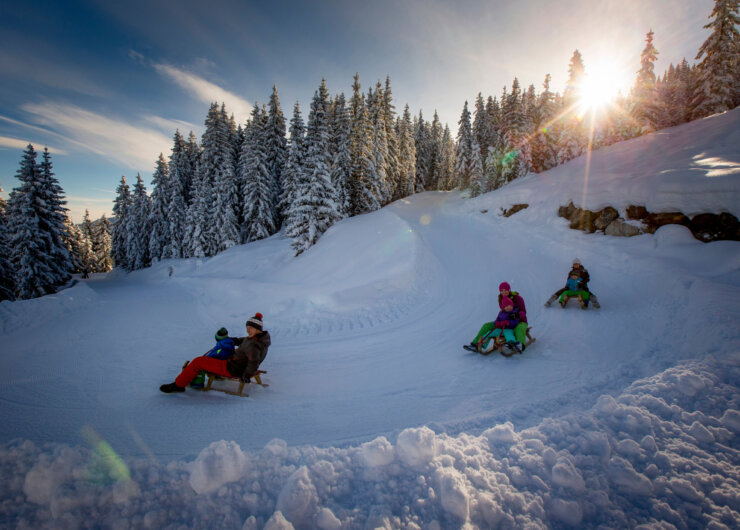 Wintererlebnis Rodeln in Filzmoos_(c)Ikarus_Filzmoos Tourismus_www.filzmoos.at Sáňkování ve Filzmoosu
