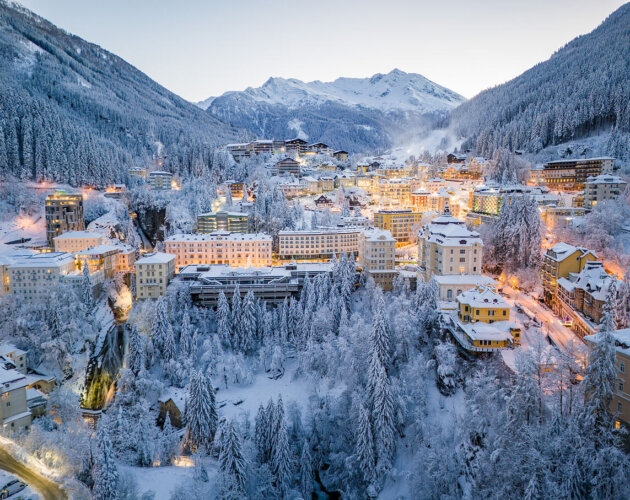 Pohled na Bad Gastein v zimě