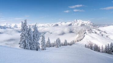 Verschneite Winterlandschaft, Skipiste, St. Johann