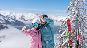 Skifahren, Selfie, Aussicht, Schnee