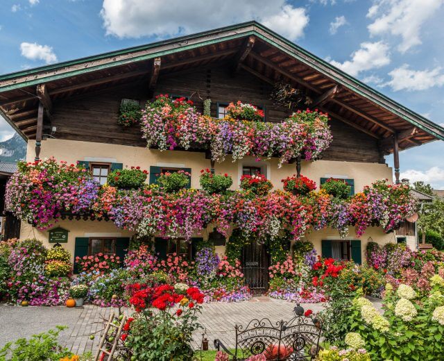 Blumengeschmückte Unterkunft im Salzburger Saalachtal