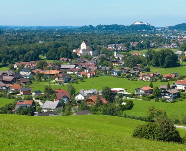 Elsbethen vom Berg aus gesehen im Sommer