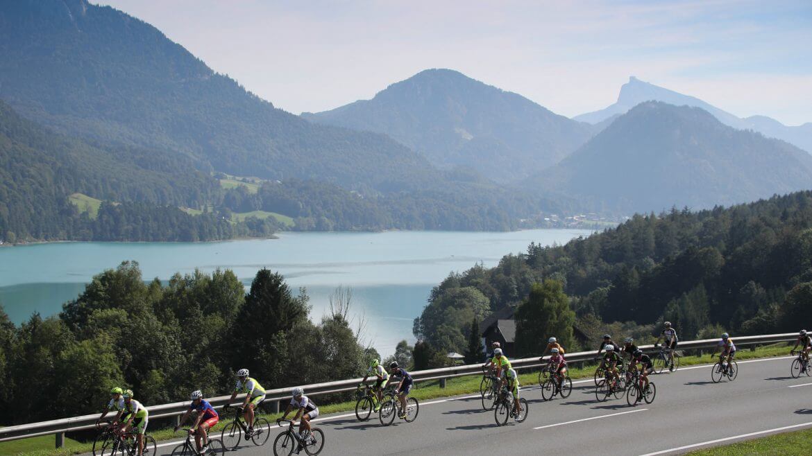 Rennradler am Fuschlsee