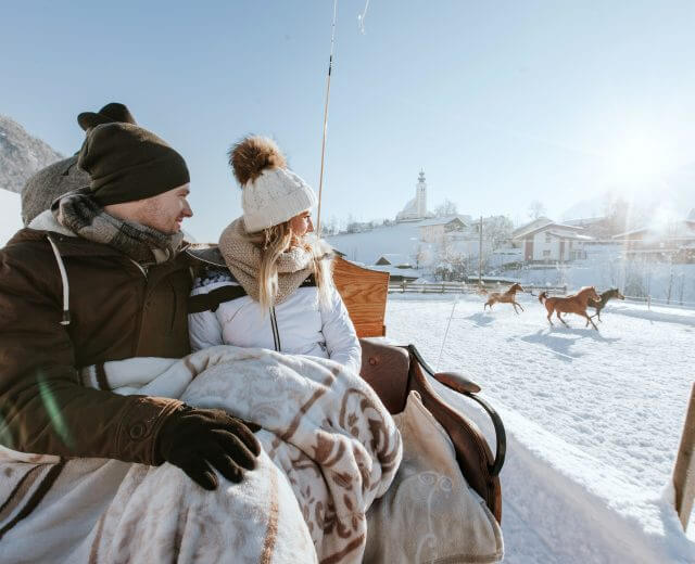 Pferdekutschenfahrt, Salzburger Sonnenterrasse im Winter (c) Salzburger Sonnenterrasse