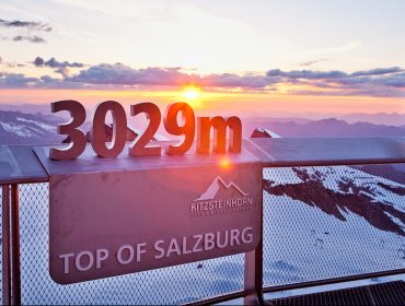 Ausblick vom Kitzsteinhorn mit Sonnenuntergang.