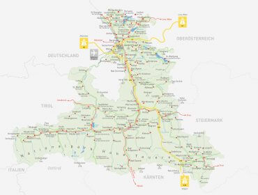 Karte des Bundeslandes Salzburg