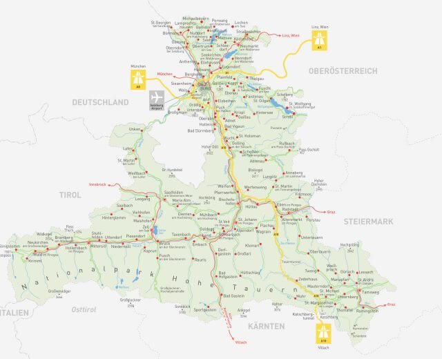 SLT_Basiskarte_08 Karte des Bundeslandes Salzburg
