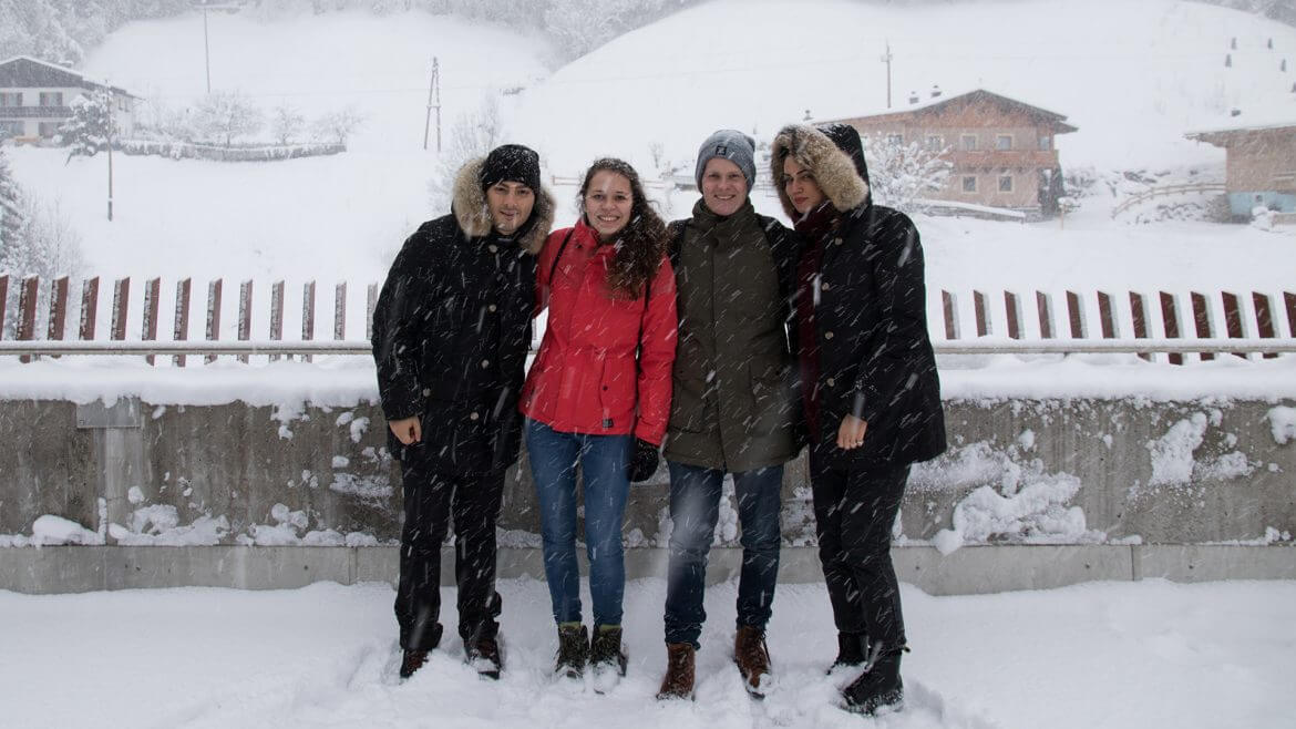 Guido, Siggi, Julian und Alessia in der Region Hochkönig