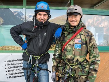 Jesper und Kenneth sind bereits fürs Klettern