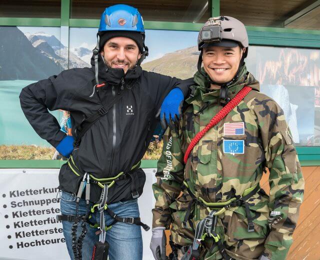 Jesper und Kenneth sind bereits fürs Klettern