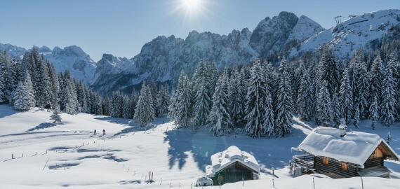 Winterliche Hüttenlandschaft im SalzburgerLand