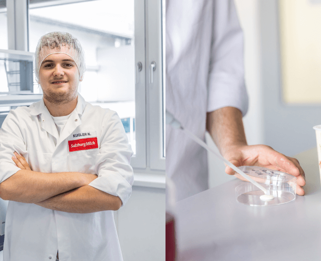 Split-Header-Bild von Milchwirtschaftlicher Laborant Noah Split-Header-Bild von Milchwirtschaftlicher Laborant Noah