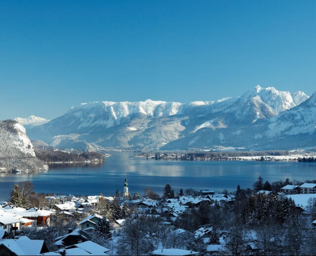 Winterliche Landschaft am Wolfgangsee