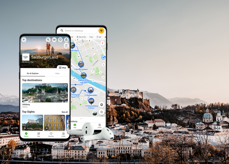 Audiotour Stadt Salzburg Tour Teaser mit Stadt Salzburg im Hintergrund