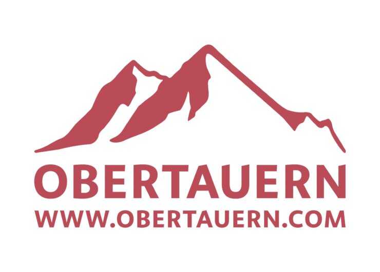 Red mountain graphic with 