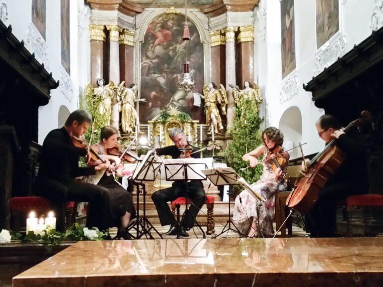 String quintet in church