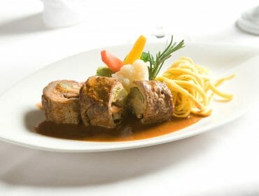 a plate of food on a table