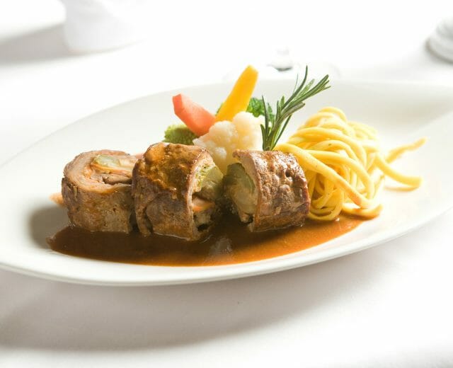 a plate of food on a table