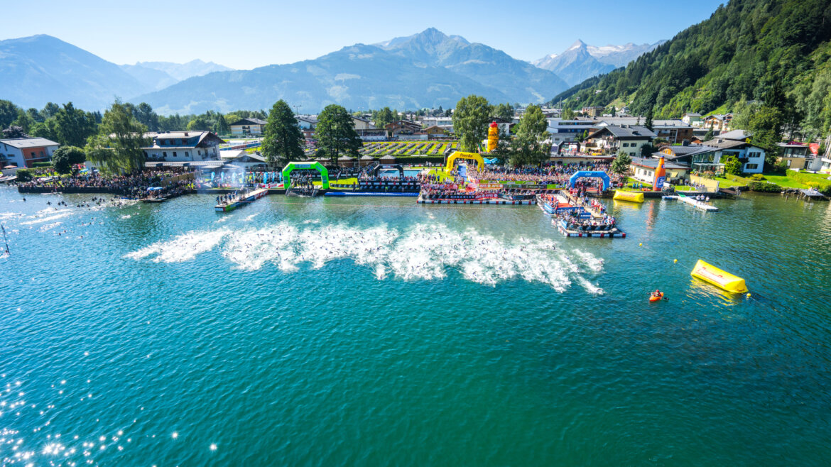 Flugaufnahme vom Start der IRONMAN 70.3 WM_Aerial view of the start of IRONMAN 70.3 World Championship_(c) Steinthaler.19b75644_original Aerial shot of the start of Ironman 70.3