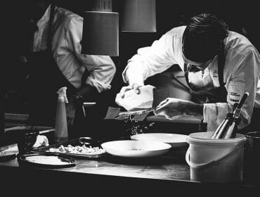 a man preparing food