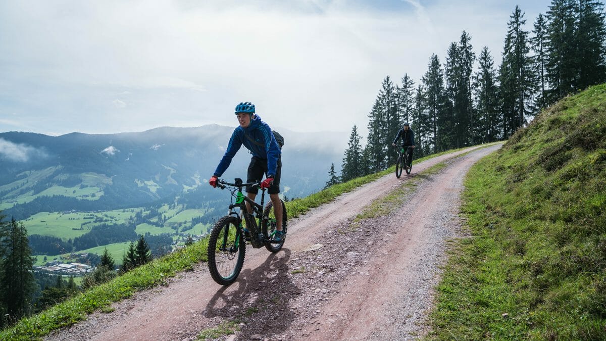 mountain biking painting