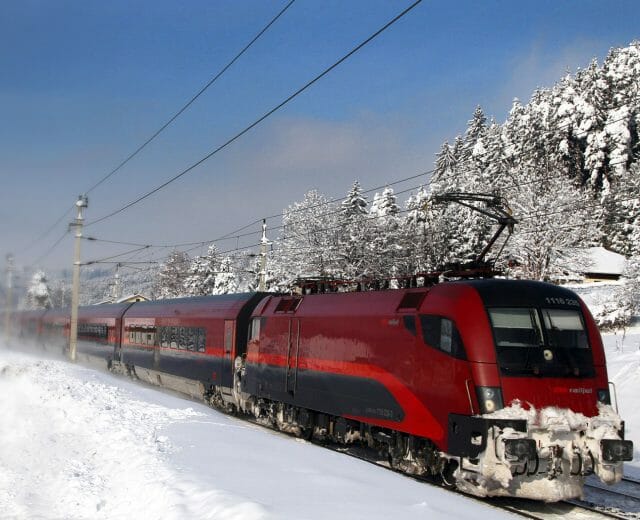 a train covered in snow