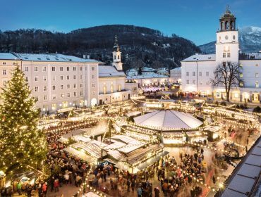 Salzburg, Residenzplatz és a hagyományos Christkindlmarkt
