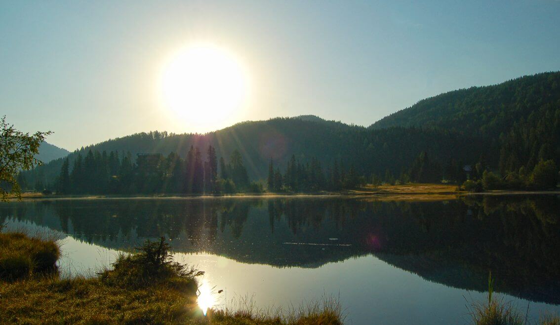 Reggeli hangulat a Prebersee tónál napfelkeltekor.