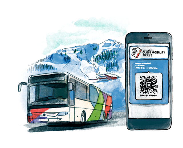 Guestmobility Ticket Winter Guestmobility Ticket Winter - Illustration Andreas Posselt (c) SLTG