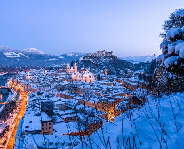 Stadtpanorama im Winter