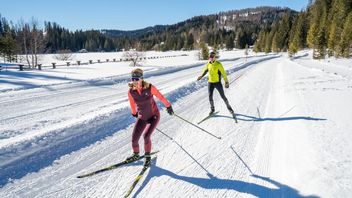 Posiadacze LungauCard mają zimą, między innymi, bezpłatny wstęp na wysokogórską trasę narciarstwa biegowego Preber