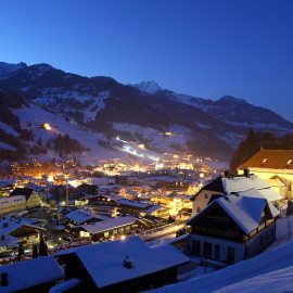 Winterpanorama von Großarl in den späten Nachmittagsstunden