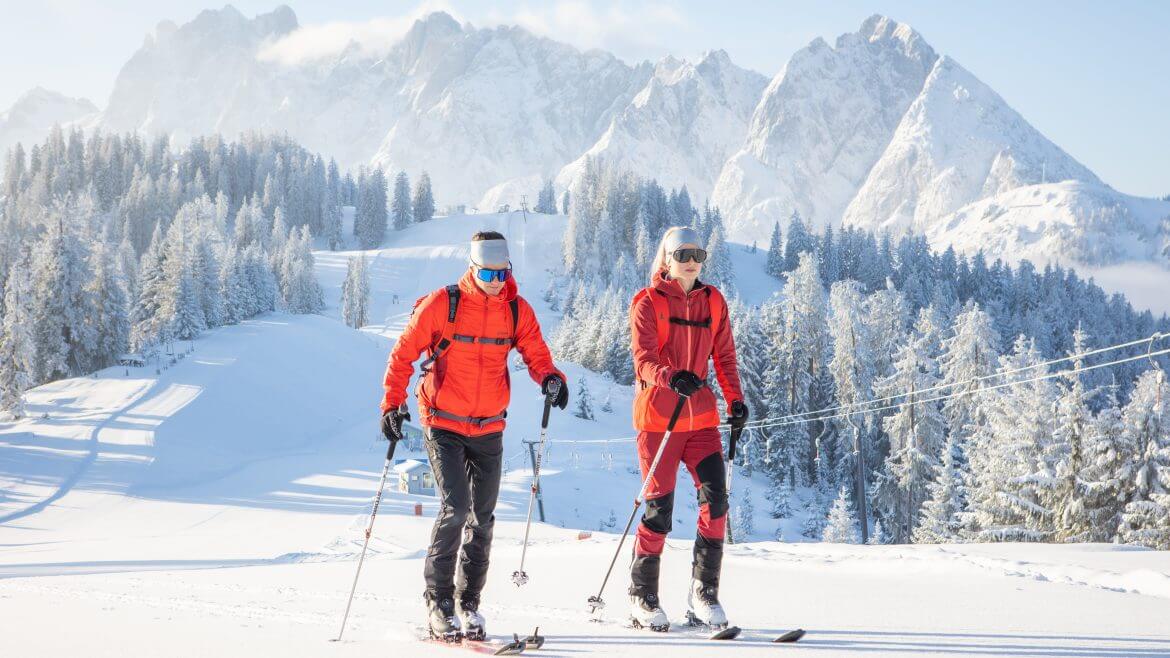 Przejście szlakiem skiturowym w Russbach w spokojnym tempie zajmuje półtorej godziny